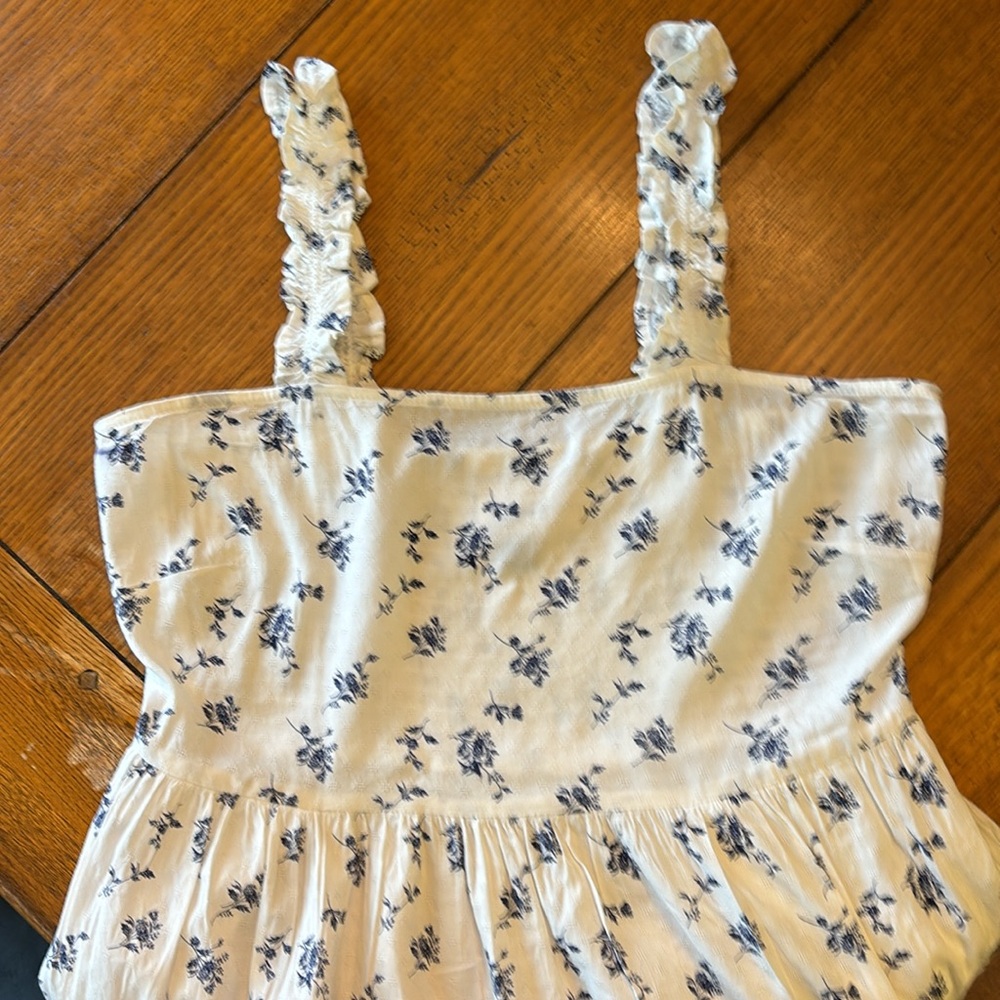 Universal Thread White and Blue Floral  Maxi Dress Small